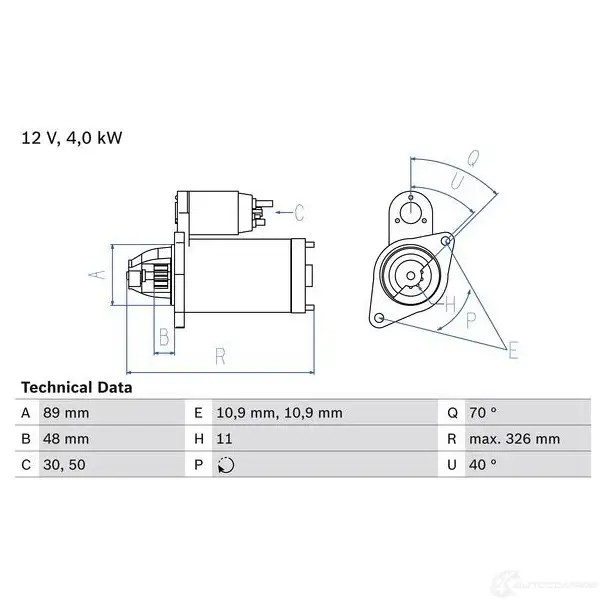 Стартер BOSCH 331905 25 79 0986025790 KIKJVJ5