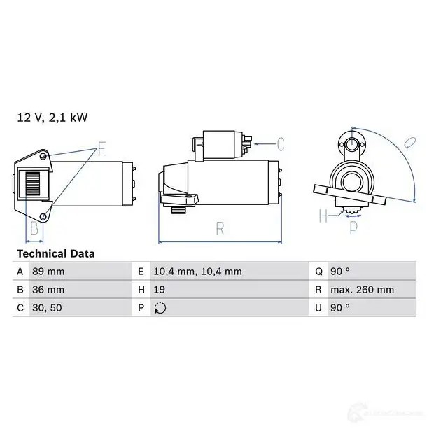 Стартер BOSCH 331616 P9RNT 2 135 0986021351