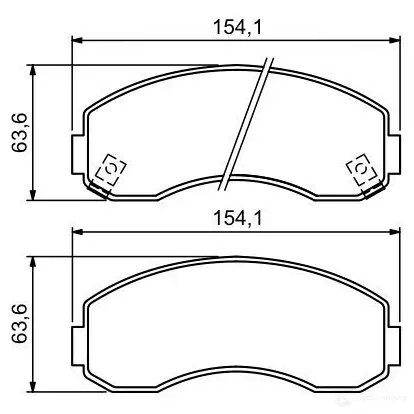 Тормозные колодки, комплект BOSCH BP1204 0986494314 342301 23784