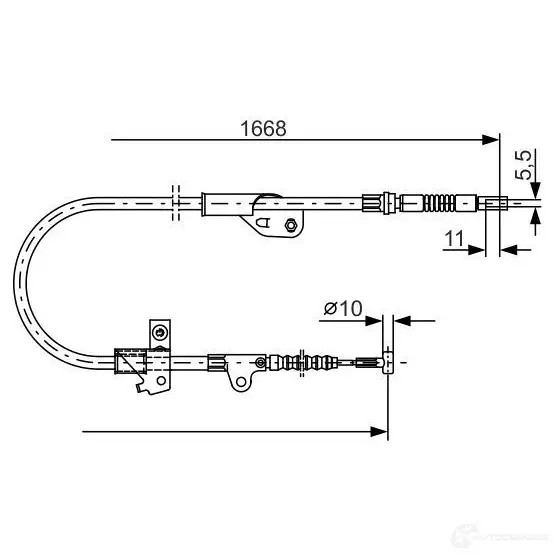 Трос ручника, стояночного тормоза BOSCH BC60 9 1987477755 353862 P03ERW
