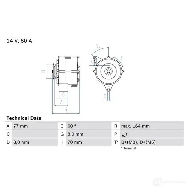 Генератор BOSCH MG9M64 332129 0986034110 341 1
