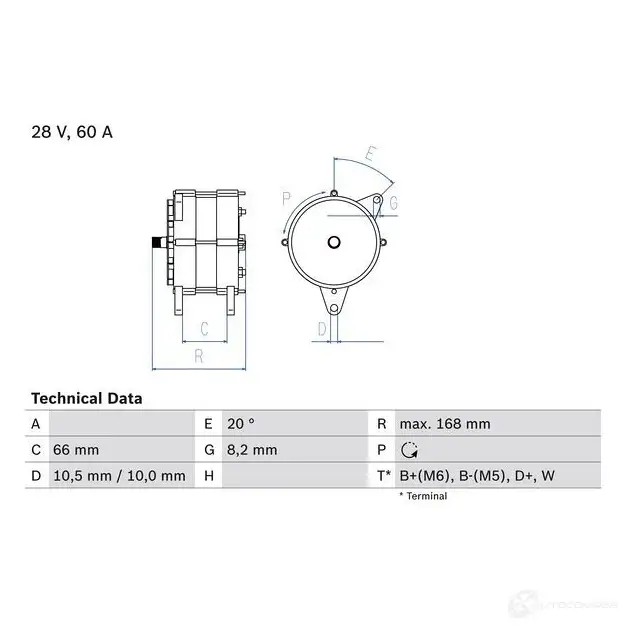 Генератор BOSCH 332689 VFGX34 420 5 0986042051