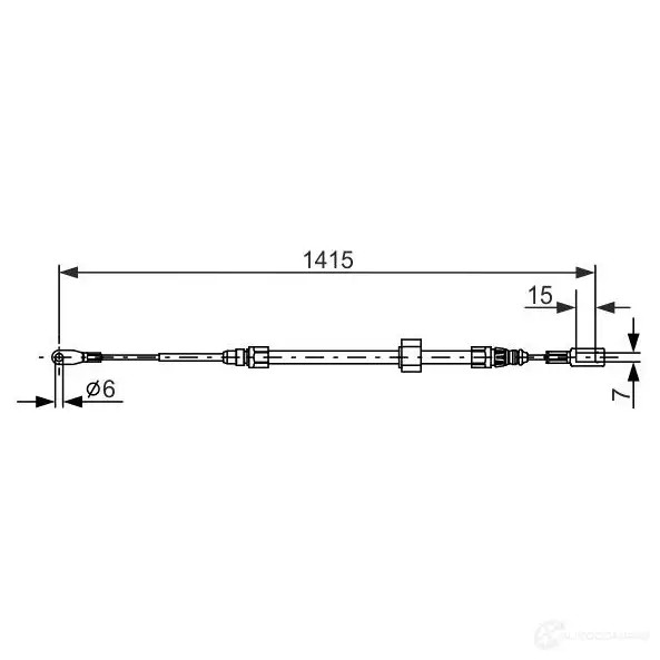 Трос ручника, стояночного тормоза BOSCH IXC7J 353949 BC73 6 1987477856
