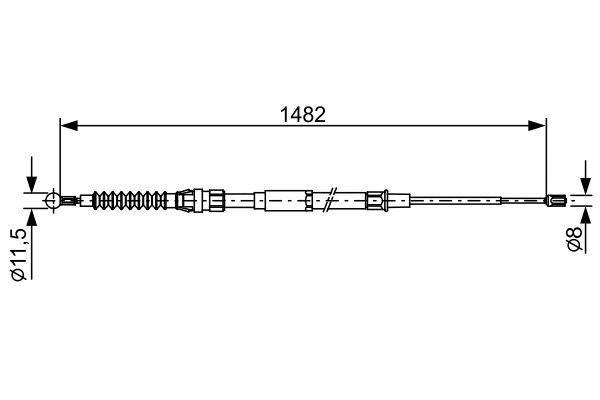 Трос ручника Bosch 355490 1 987 482 454 BC24 54 RWRO0