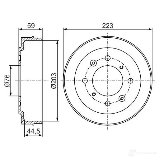 Тормозной барабан BOSCH 0986477234 DB 305 G77SX9 338629