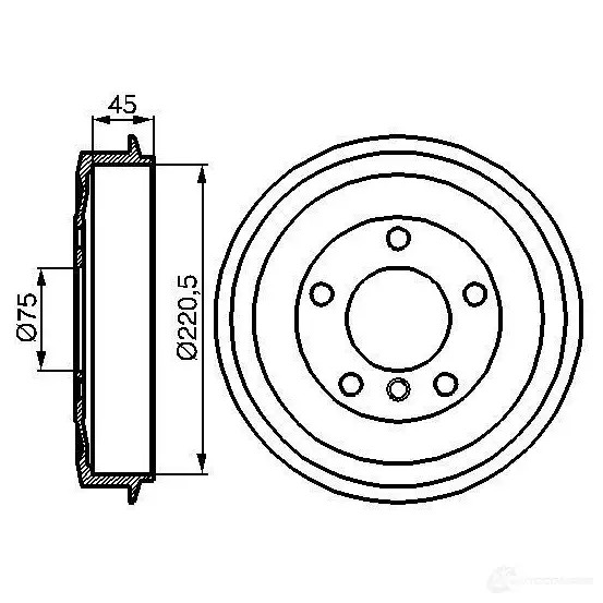 Тормозной барабан BOSCH 0986477043 DB11 8 338471 L5XAN