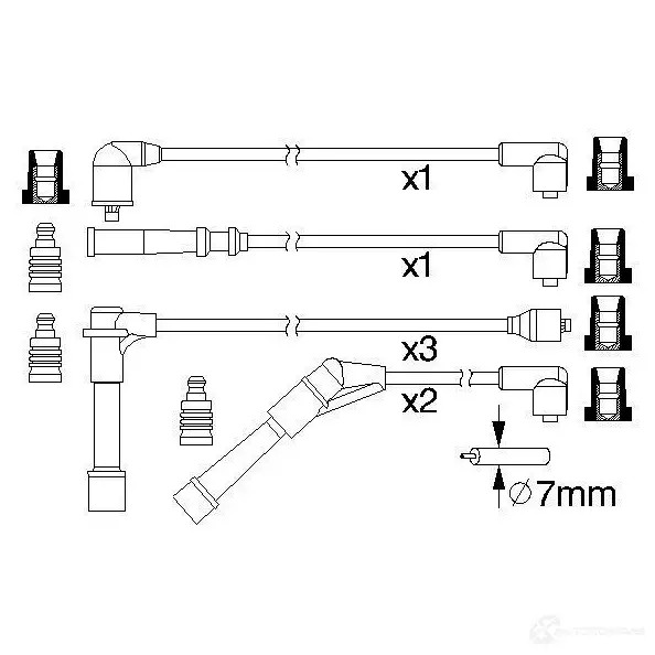 Высоковольтные провода зажигания, комплект BOSCH 0L6AB 0986357180 335834 B 180