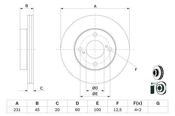 Тормозной диск BOSCH 0 986 479 G92 1440044691 Z 6WRBZI