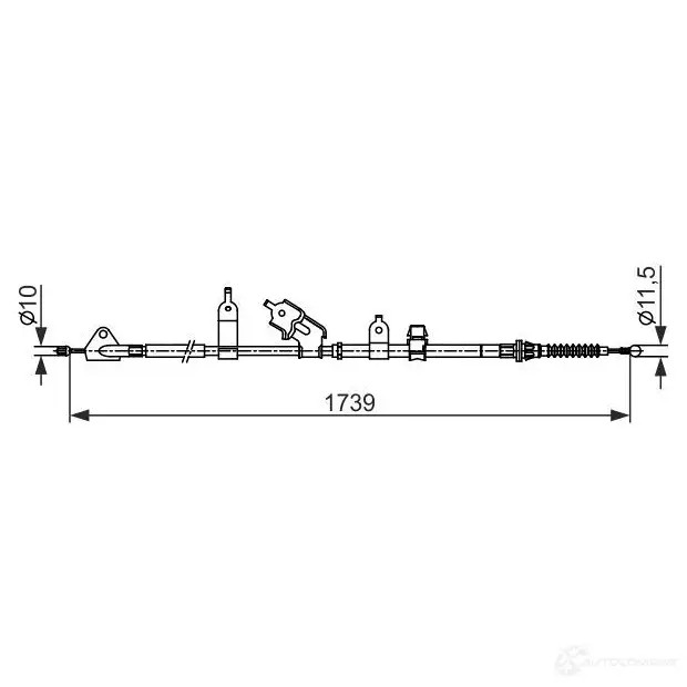 Трос ручника, стояночного тормоза BOSCH 355575 BC256 6 5V86PH 1987482566