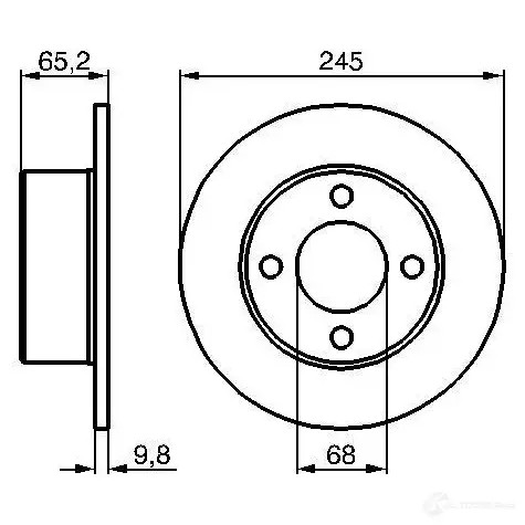 Тормозной диск BOSCH 0986478073 TLWD5 338729 BD6 6