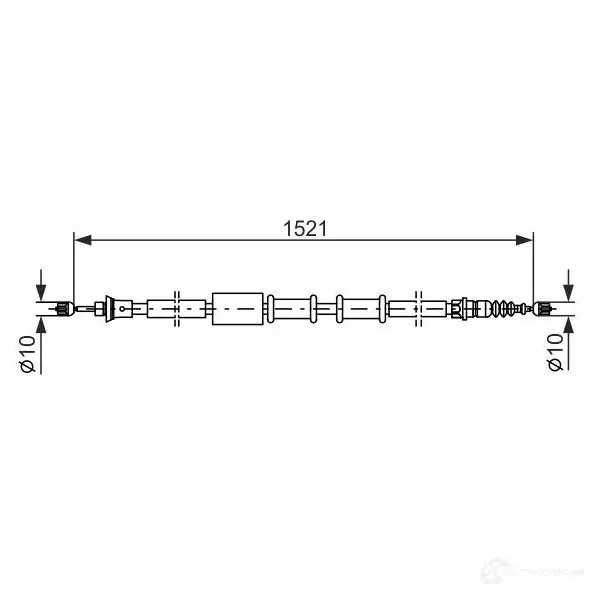 Трос ручника, стояночного тормоза BOSCH B C1003 R3A37H 355179 1987482109