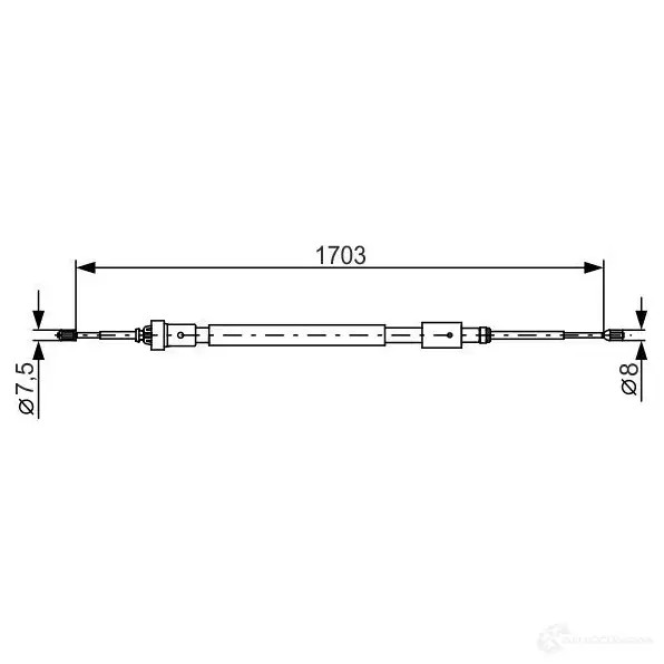 Трос ручника, стояночного тормоза BOSCH RCEQZ1Y 1987482315 355373 BC 1199