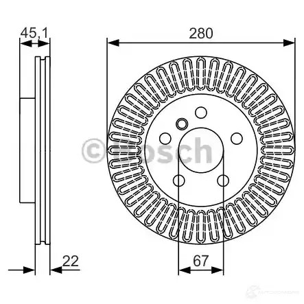 Тормозной диск BOSCH 340277 0E344Q7 BD24 18 0986479c97