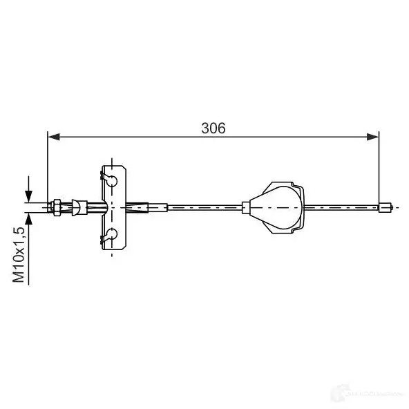 Трос ручника, стояночного тормоза BOSCH 1987477990 BC 825 KINNF 354075