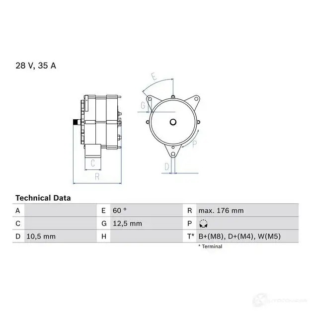Генератор BOSCH 3 744 332339 0986037440 F3II8