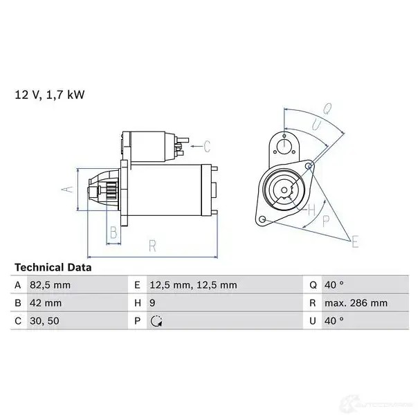 Стартер BOSCH 133 5 GICJMG 0986013350 331043