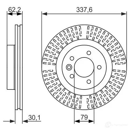 Тормозной диск BOSCH BD 1538 339912 FO9SXKU 0986479705