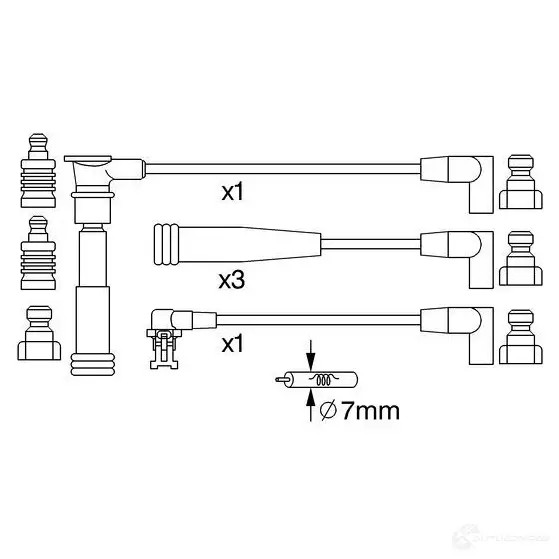 Высоковольтные провода зажигания, комплект BOSCH 0986357231 B W231 335881 DCDKV5
