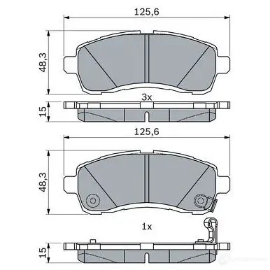 Тормозные колодки, комплект BOSCH BP1852 1425140149 0986494754 259 39