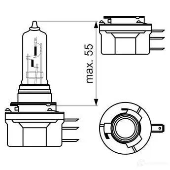 Лампа галогеновая H15 PURE LIGHT 15/55 Вт 12 В 3200K BOSCH R9HG 7 1437245408 1987302088