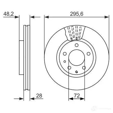 Тормозной диск BOSCH 339964 7EB91MB B D1588 0986479758