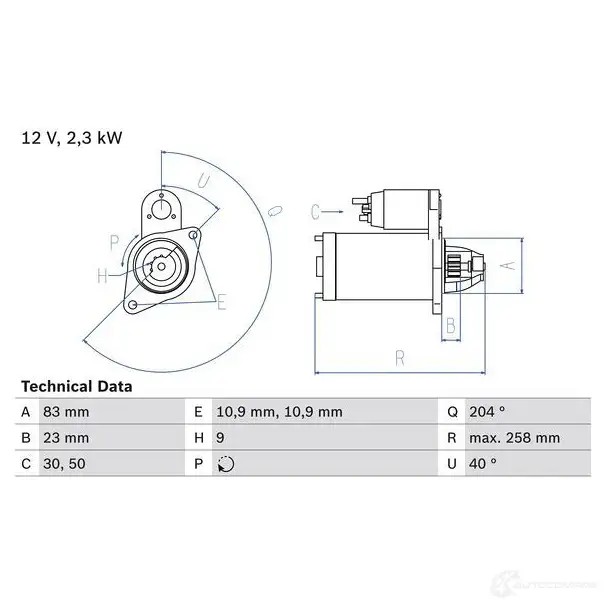 Стартер BOSCH NAK74 331494 19 82 0986019820