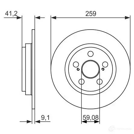 Тормозной диск BOSCH 339972 BD1596 0986479766 E1 90 R -02C0371/0331