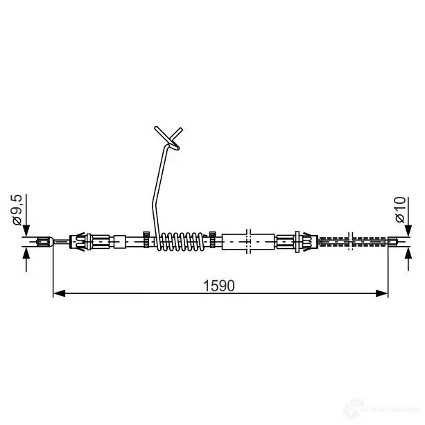 Трос ручника, стояночного тормоза BOSCH 353425 RO3CGR 1987477175 BC8 69