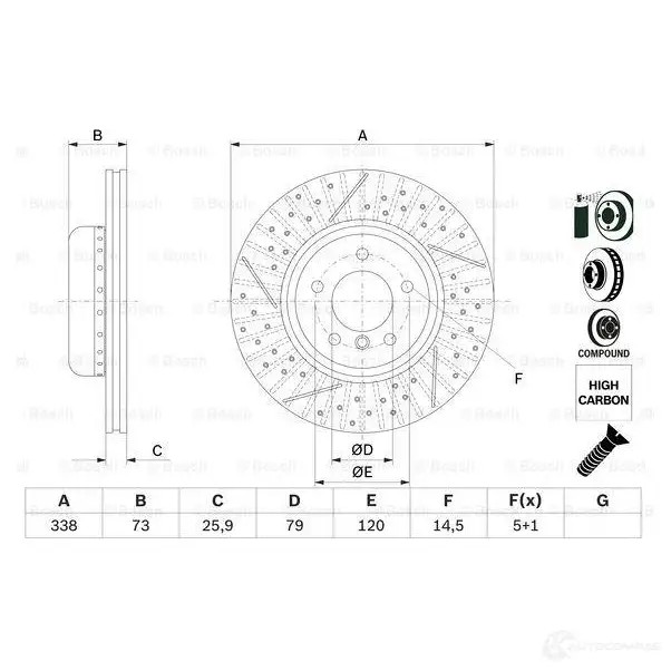 Тормозной диск BOSCH 0986479e09 1424862712 543PG8 BD 2673