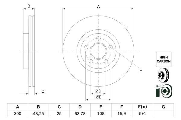 Тормозной диск BOSCH 0 986 479 G68 1440044676 7M9UQ 81