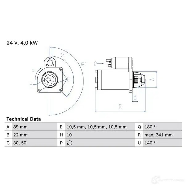 Стартер BOSCH 331358 0986017880 D34GNG 178 8
