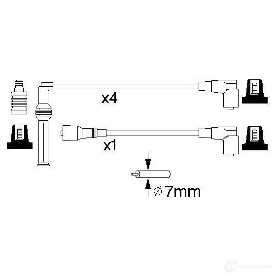 Высоковольтные провода зажигания, комплект BOSCH 335657 0986356876 B 876 UY9AN