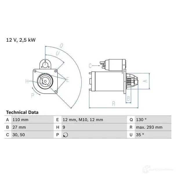 Стартер BOSCH 330915 11 06 0986011060 0NJI408