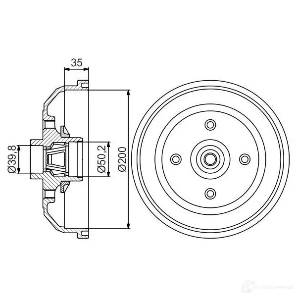 Тормозной барабан BOSCH DB3 30 0986477260 B2LN1L 338651