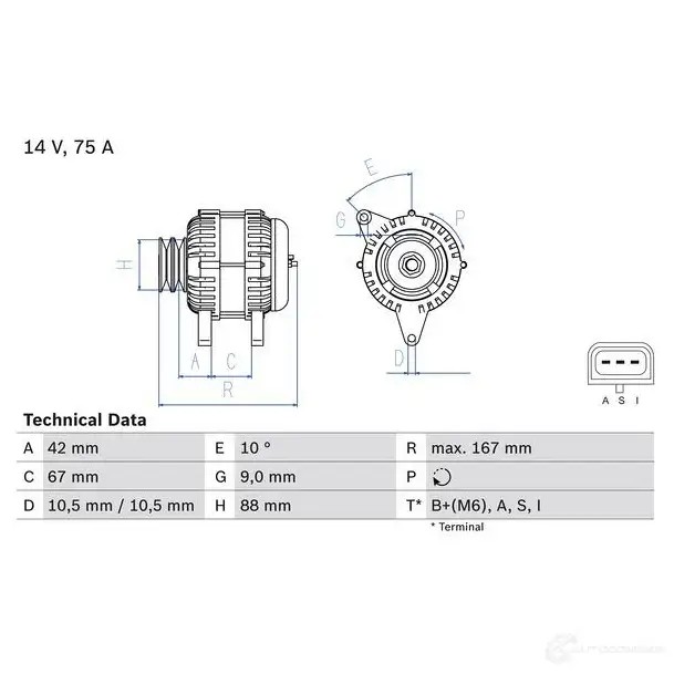 Генератор BOSCH 2DLGI8 333274 0986080390 803 9