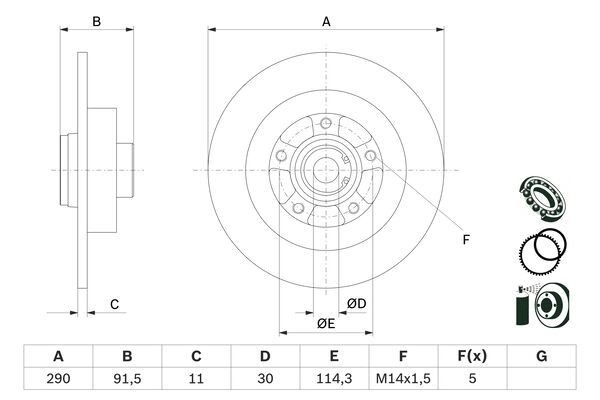 Тормозной диск BOSCH 1440044660 J90 IV 0 986 479 F24