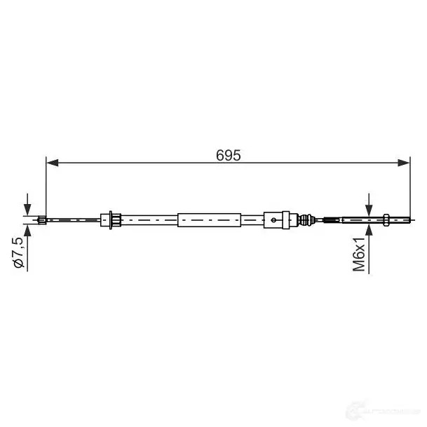 Трос ручника, стояночного тормоза BOSCH 1987477572 Q4SL5N B C434 353695