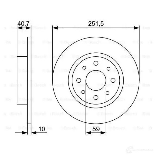 Тормозной диск BOSCH 2GTOU 0986479502 339736 BD1 359