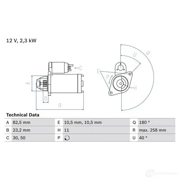 Стартер BOSCH 0986018290 1 829 331394 IGZXW