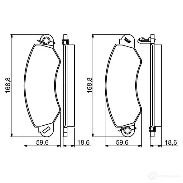 Тормозные колодки, комплект BOSCH BP1236 0986494300 2 4358 342287