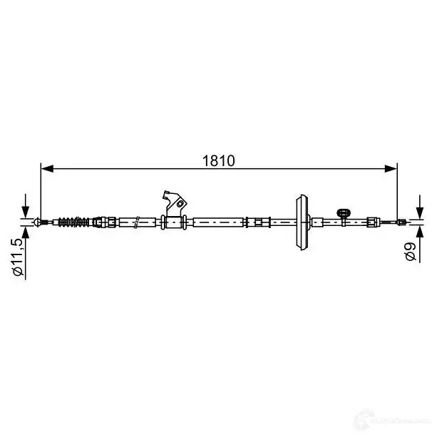Трос ручника, стояночного тормоза BOSCH 1987482507 355519 W5GCPCI BC2 507
