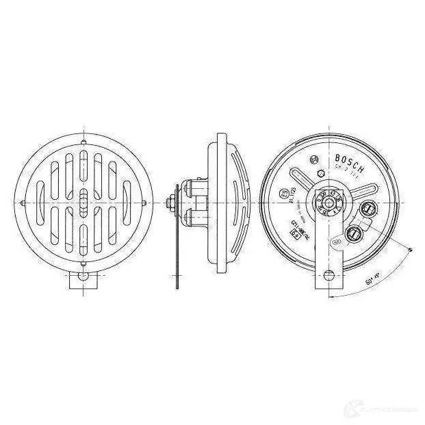 Пневматический звуковой сигнал BOSCH 0320143136 VQTF 2M 3165142606675 323369