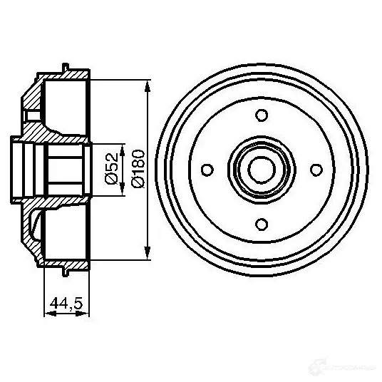 Тормозной барабан BOSCH DB 187 338516 LEWABB 0986477113