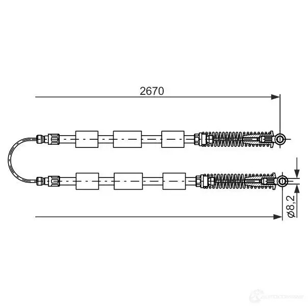 Трос ручника, стояночного тормоза BOSCH F21DBLN 353680 1987477553 B C415