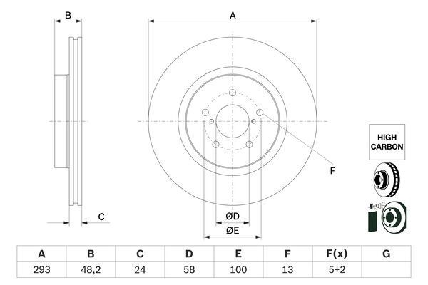 Тормозной диск BOSCH UBL5 BC 1440044717 0 986 479 H28