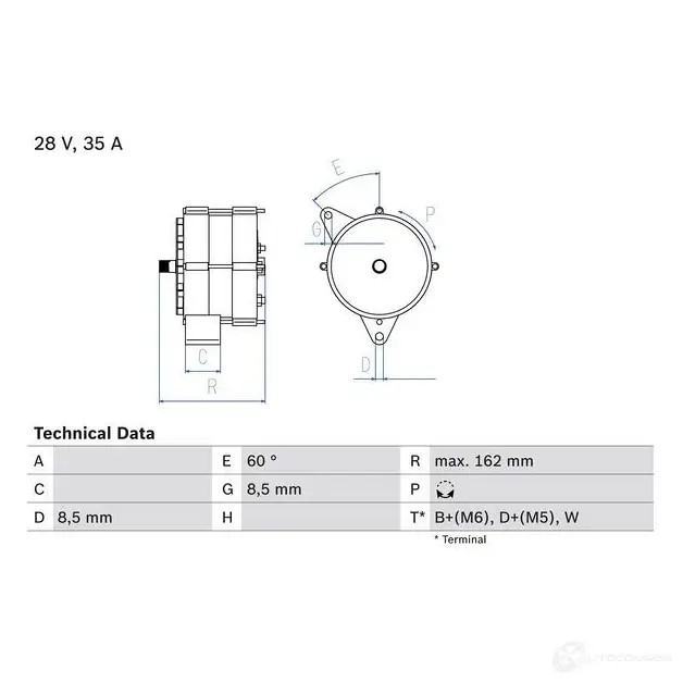 Генератор BOSCH 359 1 UHFISS 0986035910 332243