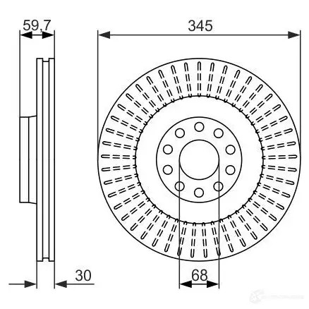 Тормозной диск BOSCH EL1X5 B D1432 0986479589 339807