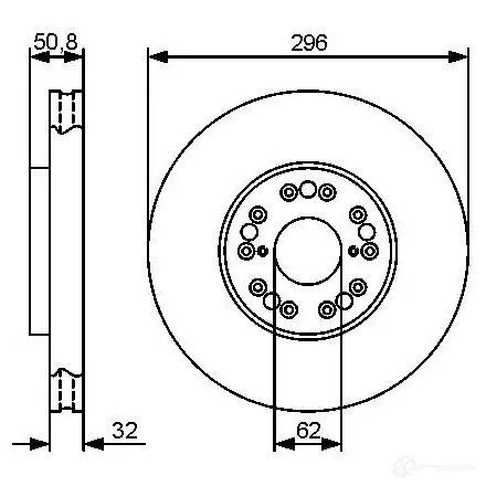 Тормозной диск BOSCH 0986479429 339672 BD 1314 OE7P7G8