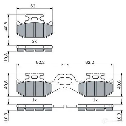 Тормозные колодки, комплект BOSCH 0986424293 M J4JVY 1438401186