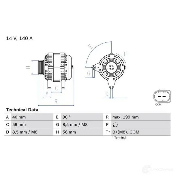 Генератор BOSCH KETYK 333348 0986081160 81 16